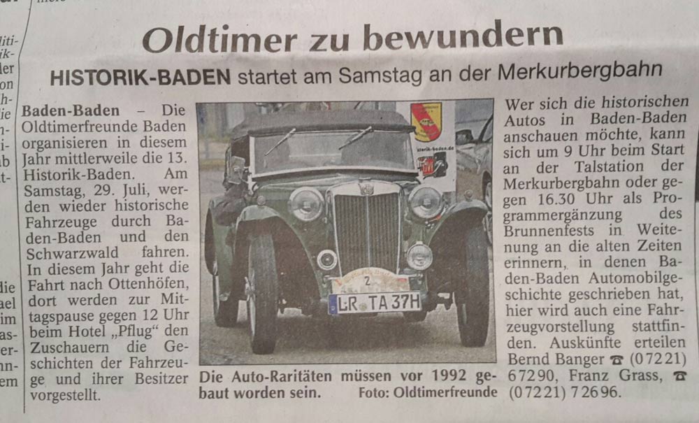 HISTORIK Baden Treffen